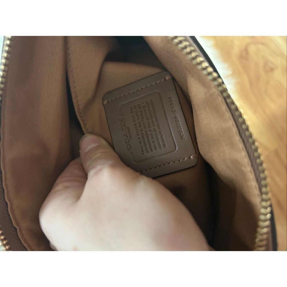 Coach C1554 Rowan File Bag Khaki Chalk Signature Canvas crossbody - Picture 3 of 9